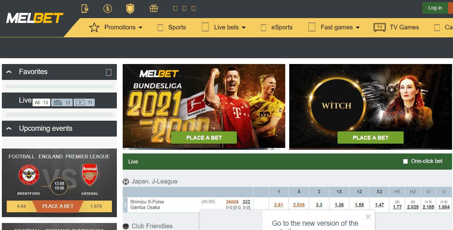 melbet sportsbook malaysia - sports betting page screen