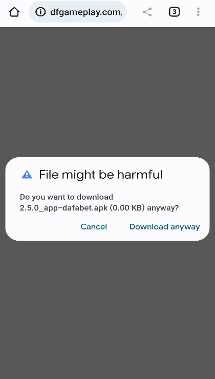 Warning message for .apk file installation